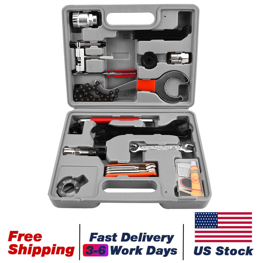 Universal Bicycle Home Mechanic 25pc Tool Kit Set Repair W/ Case by 510_Athletics LLC
