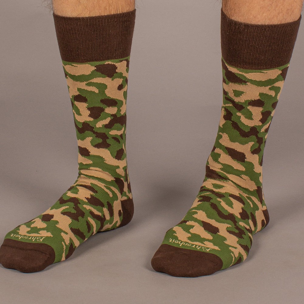 Men's Sock in Green Camouflage by Fahrenheit