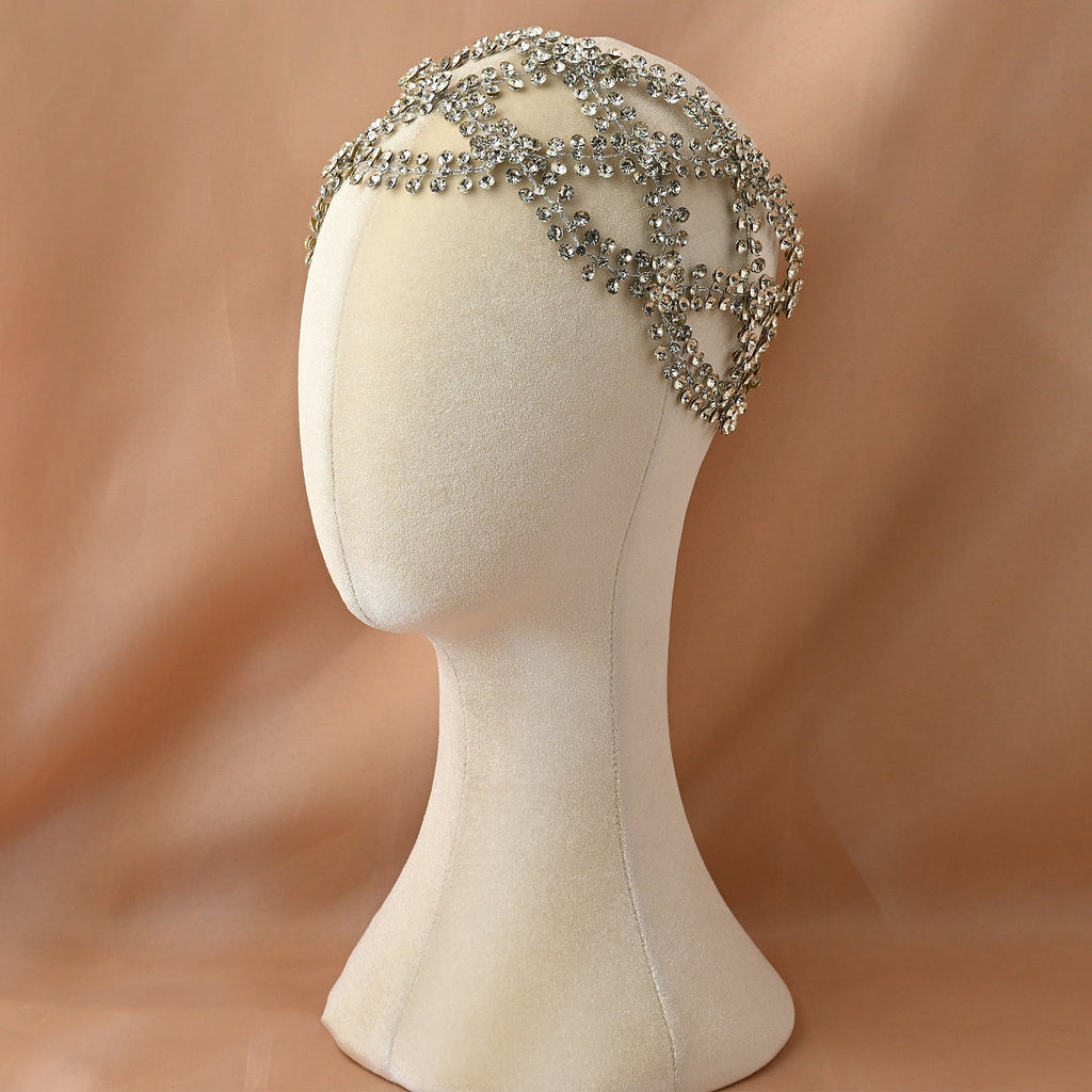 Silver Rhinestone Bridal Tiara Wedding Headpiece - Bridella BHP243-S by Bridella