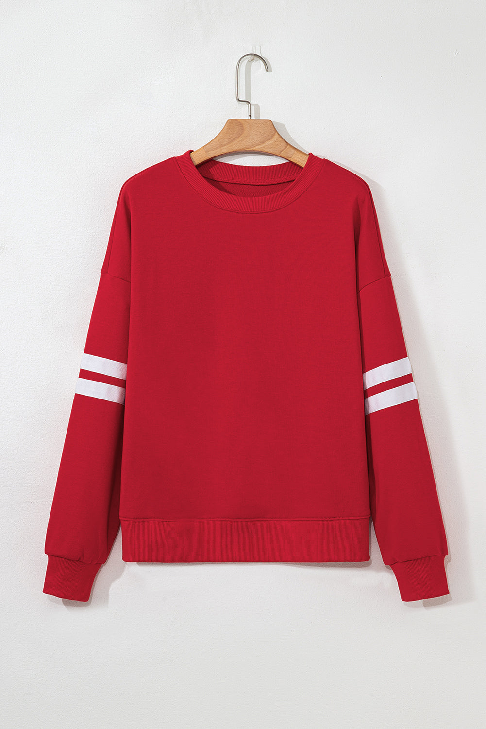 Lennon Varsity Striped Oversized Sweatshirt - Threaded Pear