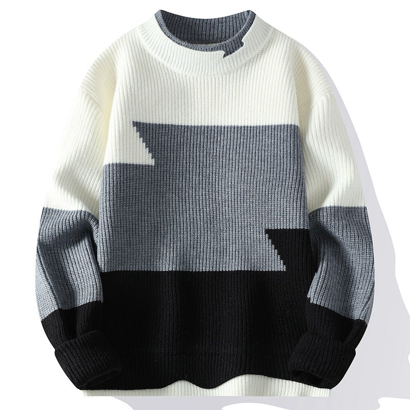 Round Neck Trend Hong Kong Style Fashion Loose Sweater by 510_Athletics LLC