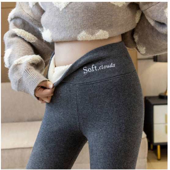Women's High Waist Plus Velvet Thick Slim Slimming Leggings by 510_Athletics LLC