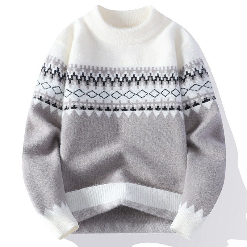 Jacquard Pullover Knitted Sweater by 510_Athletics LLC