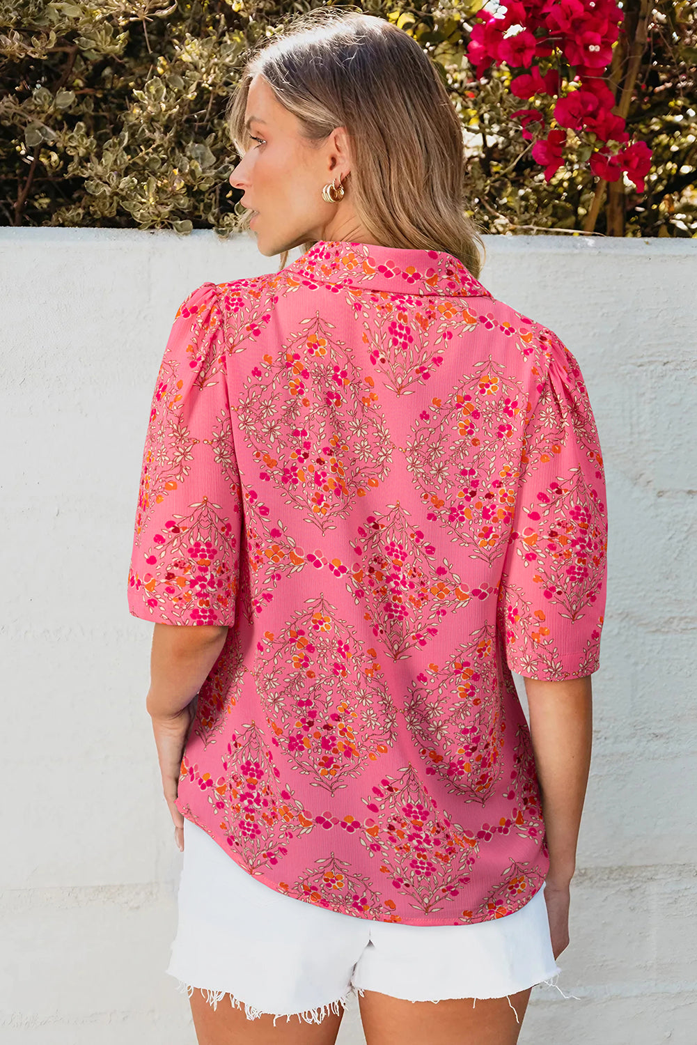 Josephine Floral Wide Short Sleeve Loose Top by Threaded Pear