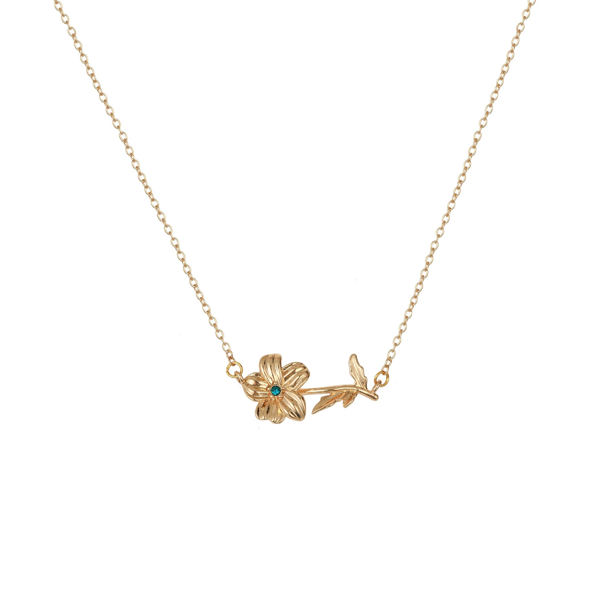 December Birth Flower 3D Pendant Necklace