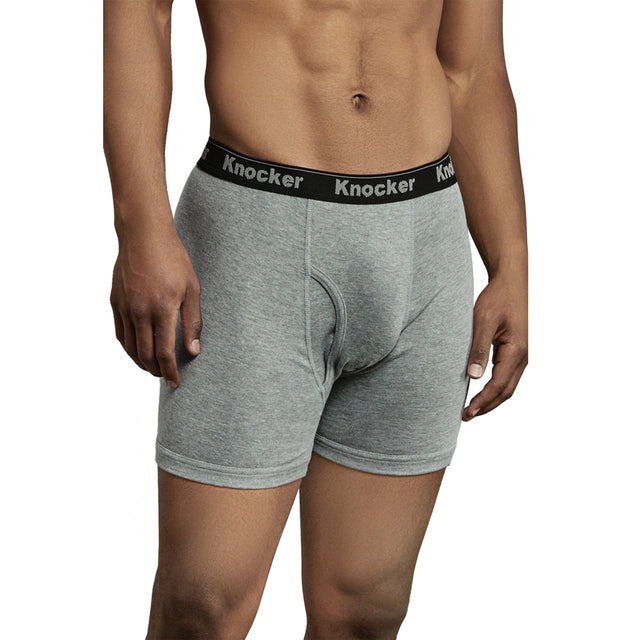 4-Pack Knocker Men's 100% Cotton Boxer Briefs by Infinite Basics