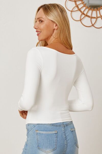 Ruched Long Sleeve T-Shirt by VYSN