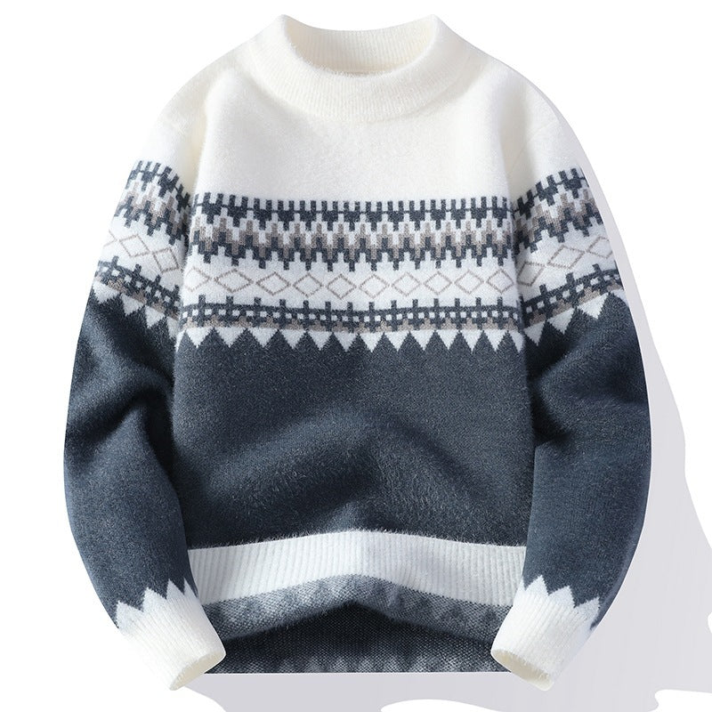 Jacquard Pullover Knitted Sweater by 510_Athletics LLC