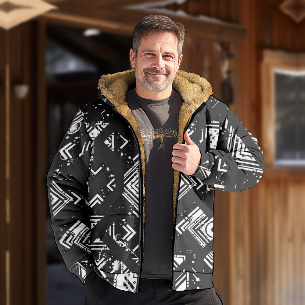 Fleece-lined Thickened Winter Cotton-padded Coat by 510_Athletics LLC