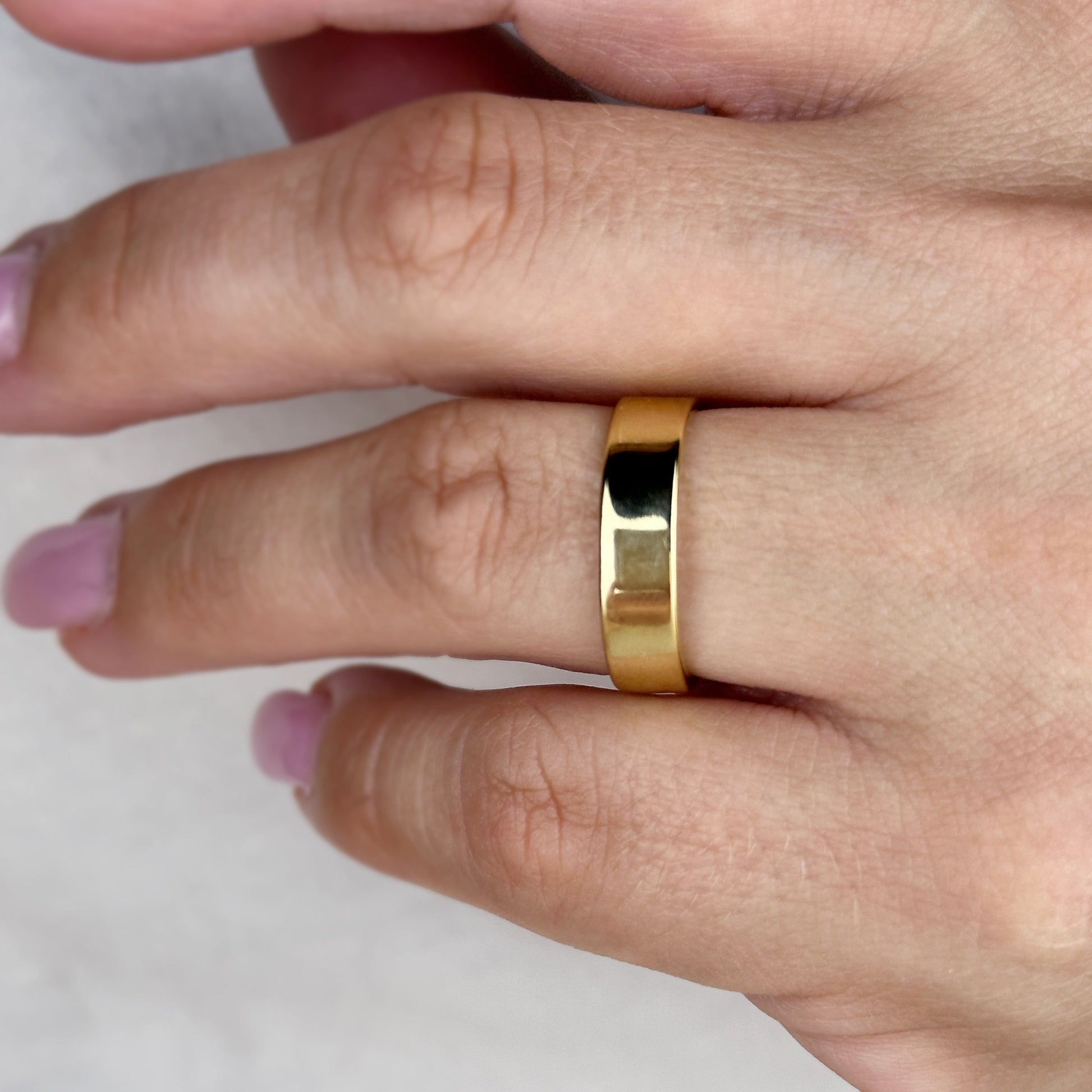 18k Gold Filled Flat Band Ring