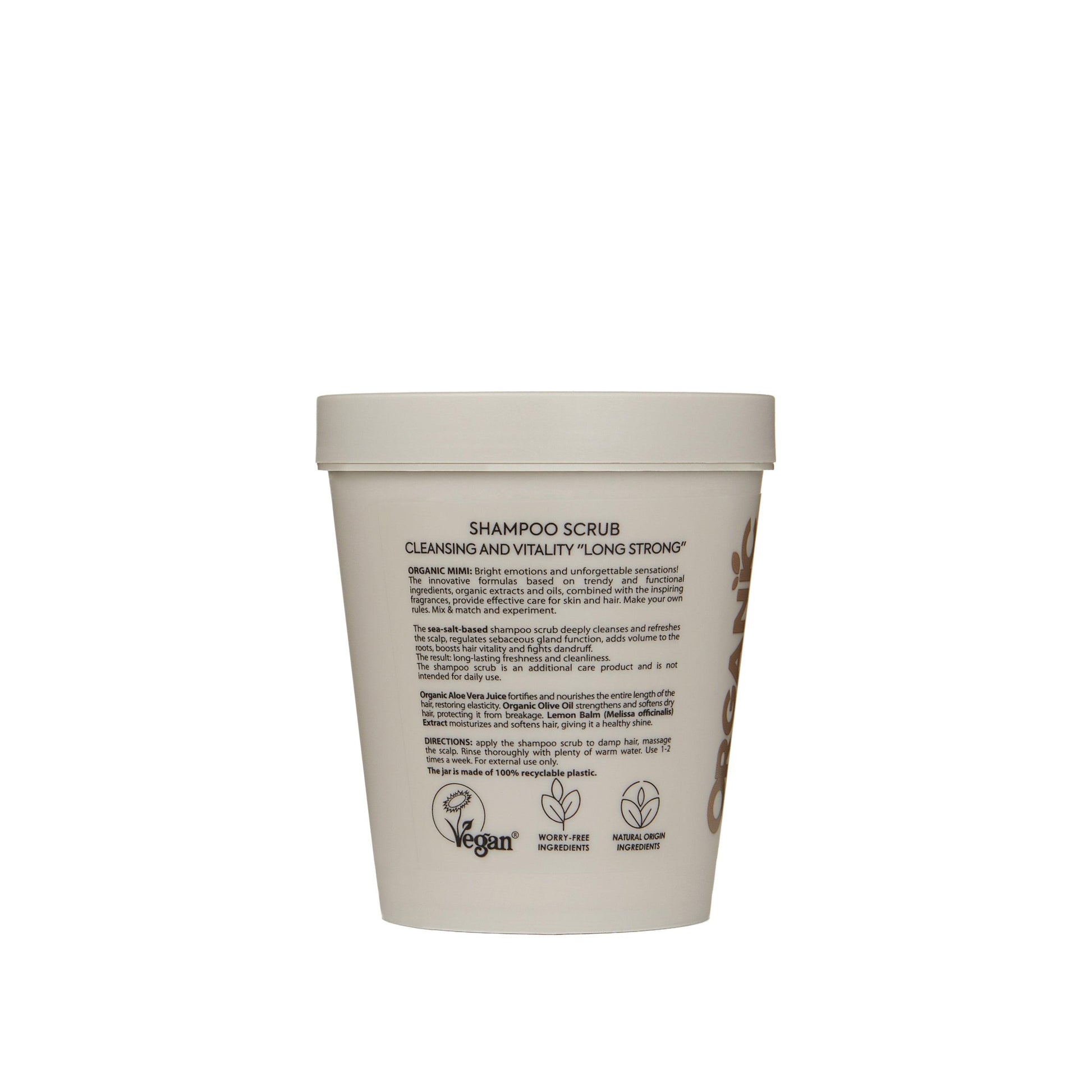 ORGANIC MIMI, SHAMPOO SCRUB CLEANSING AND VITALITY LONG STRONG, 310 g by Damask Rose