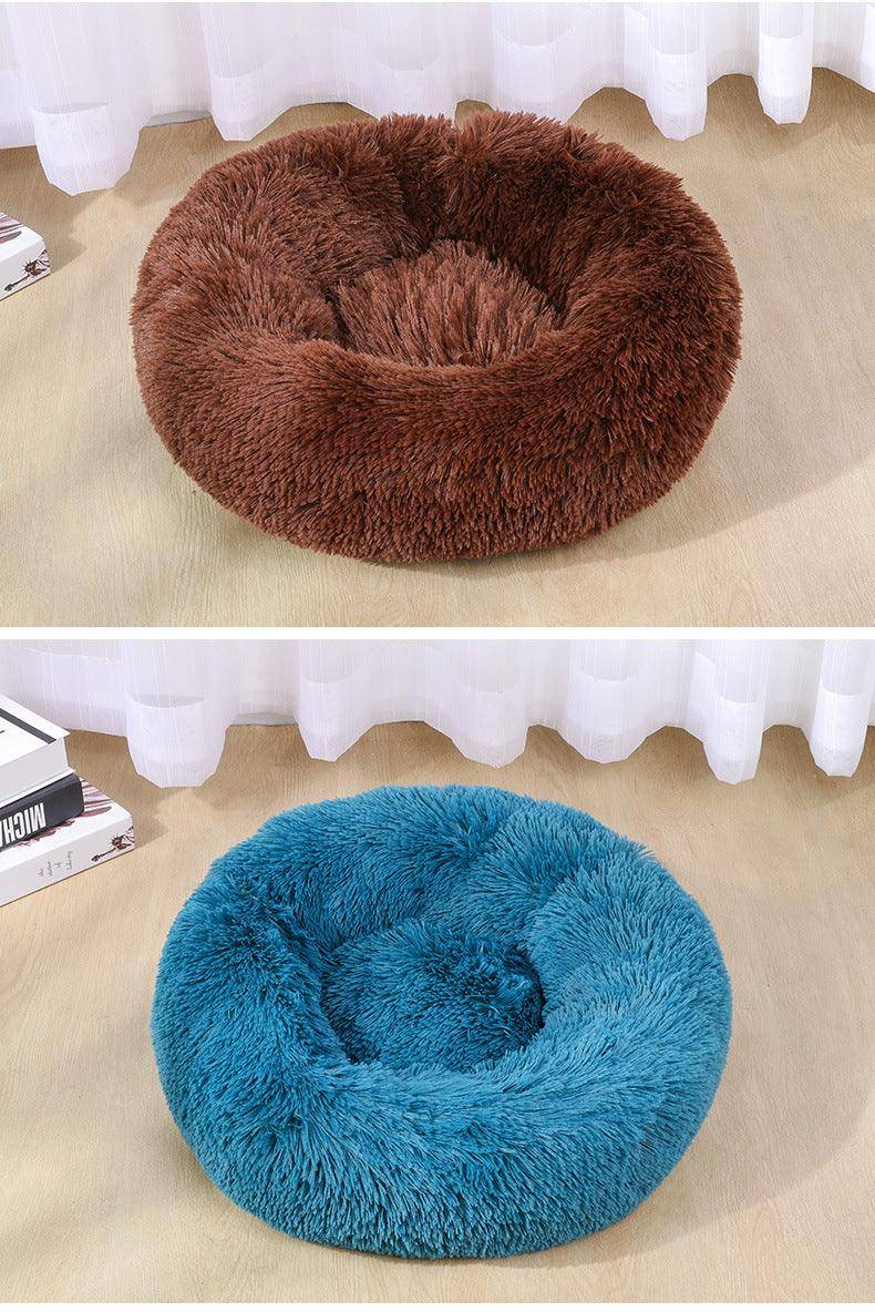 Cathouse Doghouse Large, Medium And Small Dogs Warm Plush Round Pet Bed Dog Bed Cat Bed Dog Bed - Dog Hugs Cat