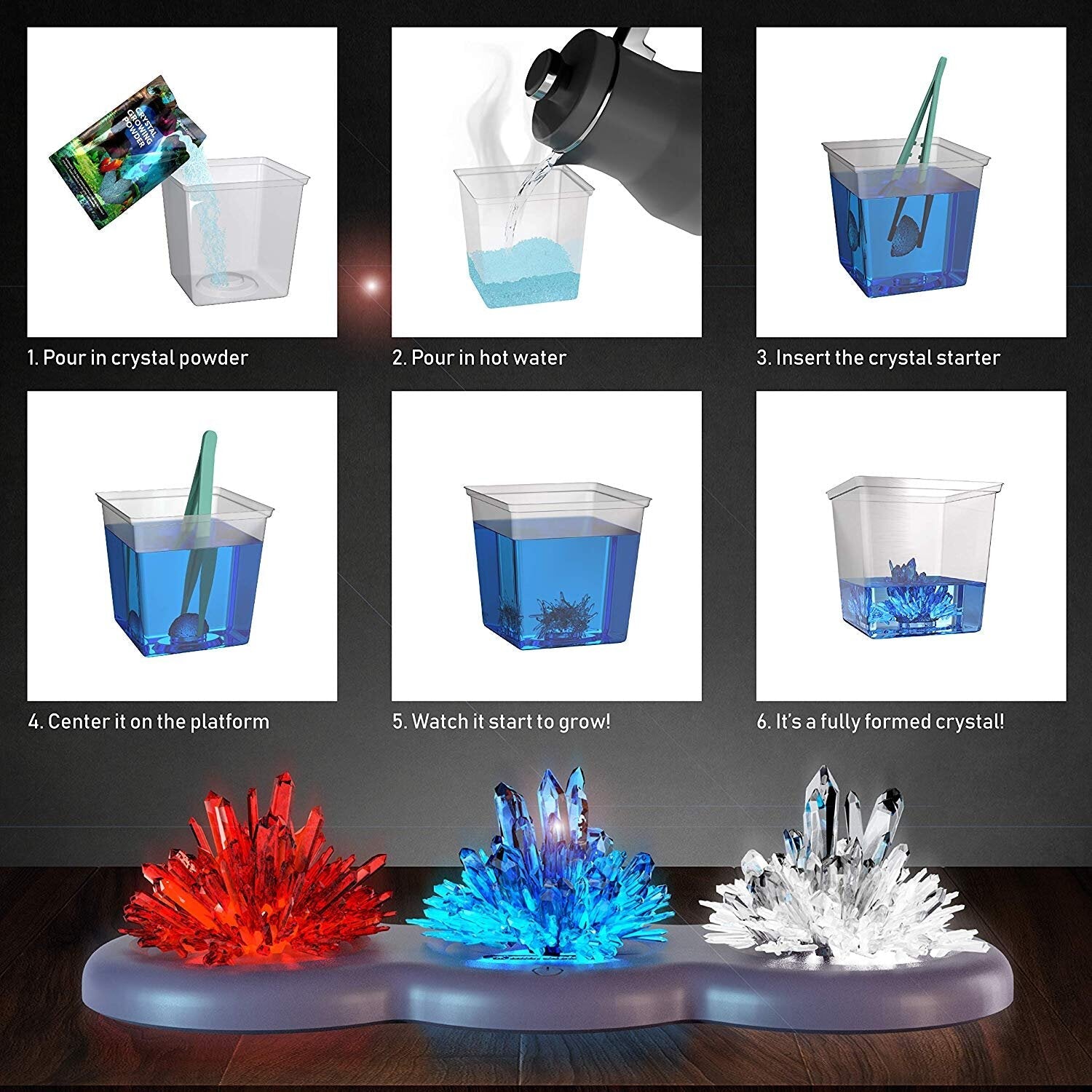 Light-Up Crystal Growing Kit for Kids