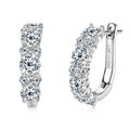 925 Sterling Silver Moissanite Hoop Earrings D Color 2.76CTW Sparkling Wedding