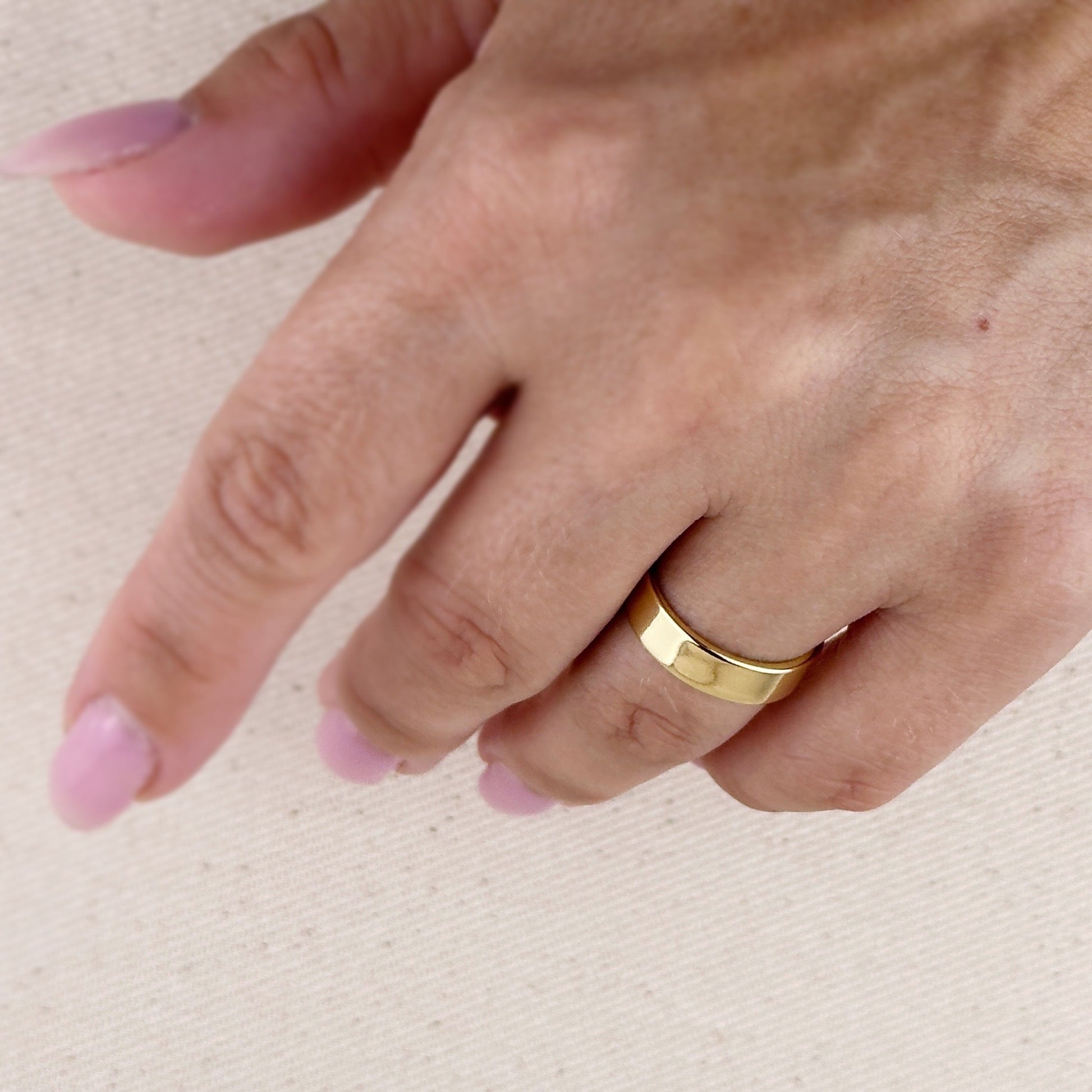 18k Gold Filled Flat Band Ring