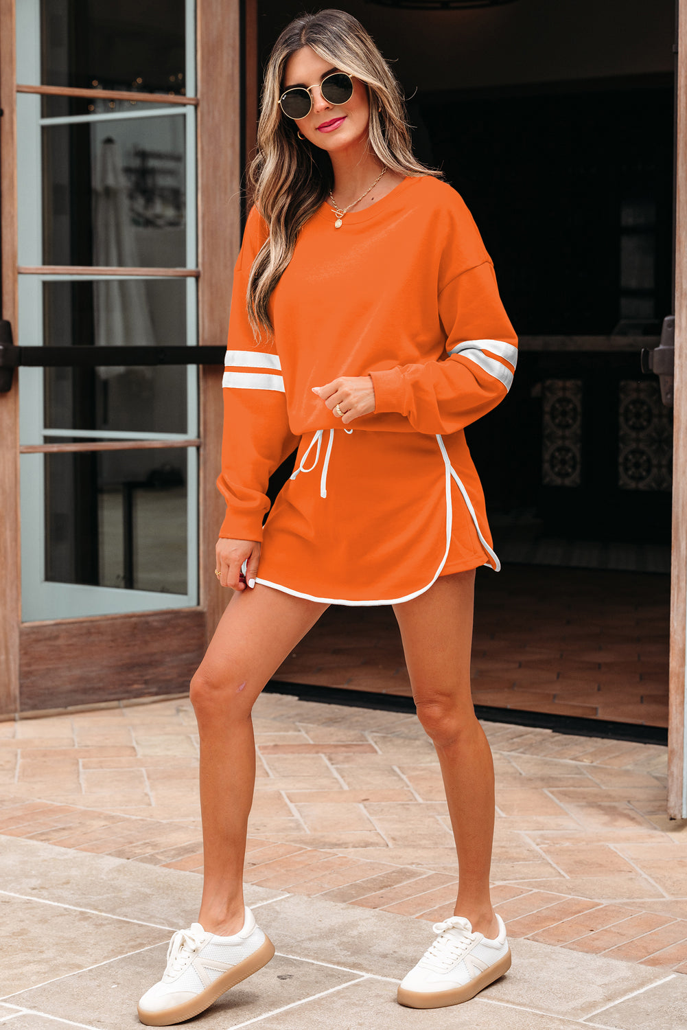Sophia Shoulder Pullover Mini Skirt by Threaded Pear