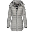 Winter Thicken Warm Women Parkas Zippers Solid Overcoat Casual Long Sleeve Padded Puffer Jacket Female Mid-length Slim Coat Top