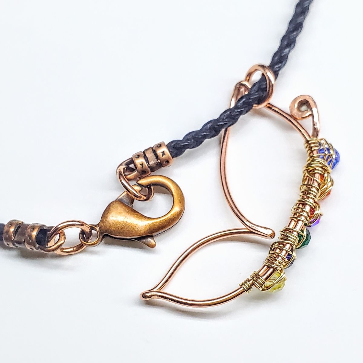 Autism Crystal Golden Wire Wrapped Butterfly Necklace