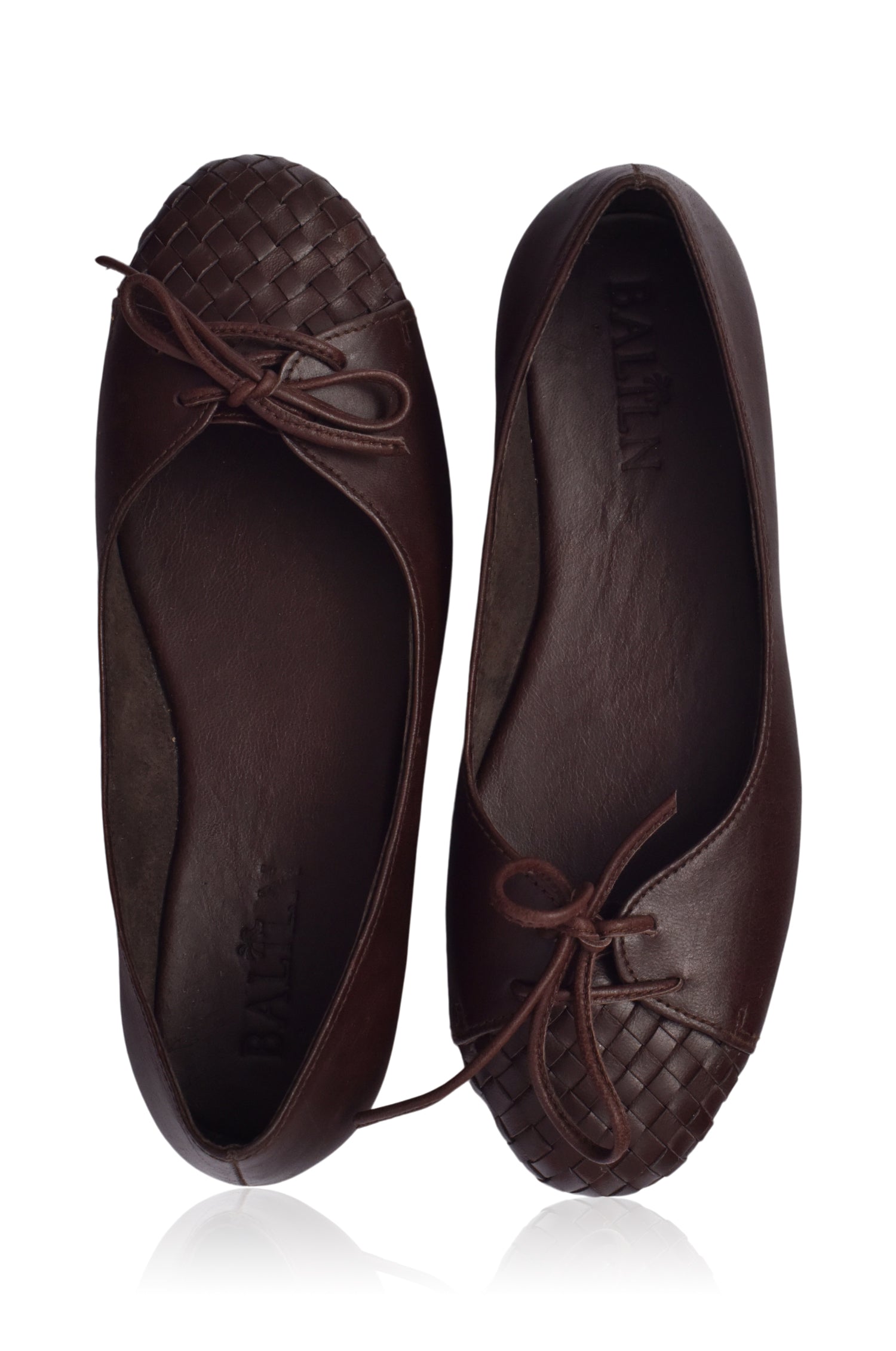 Alexandra Woven Leather Flats by Bali Lane