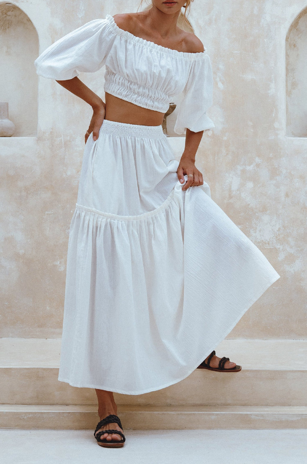 Annabelle Boho Linen Maxi Skirt by Bali ELF