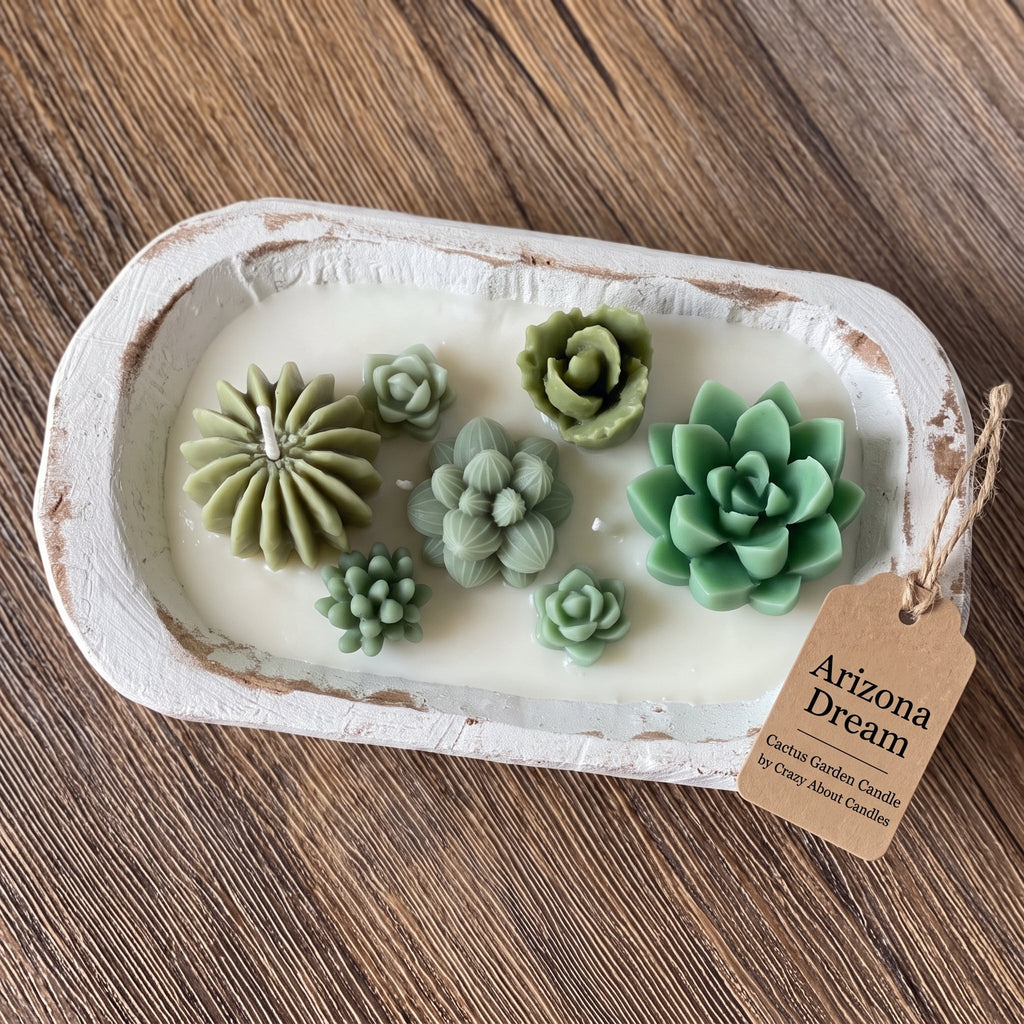 Arizona Dream Cactus Wooden Bowl Candle | Hand-Poured Desert Scent