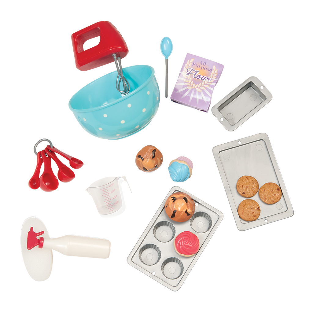 [113988] Our Generation 18" Posable Cooking Doll Jenny with Gourmet Kitchen Playset & Storybook (Red) by SNEAKAR