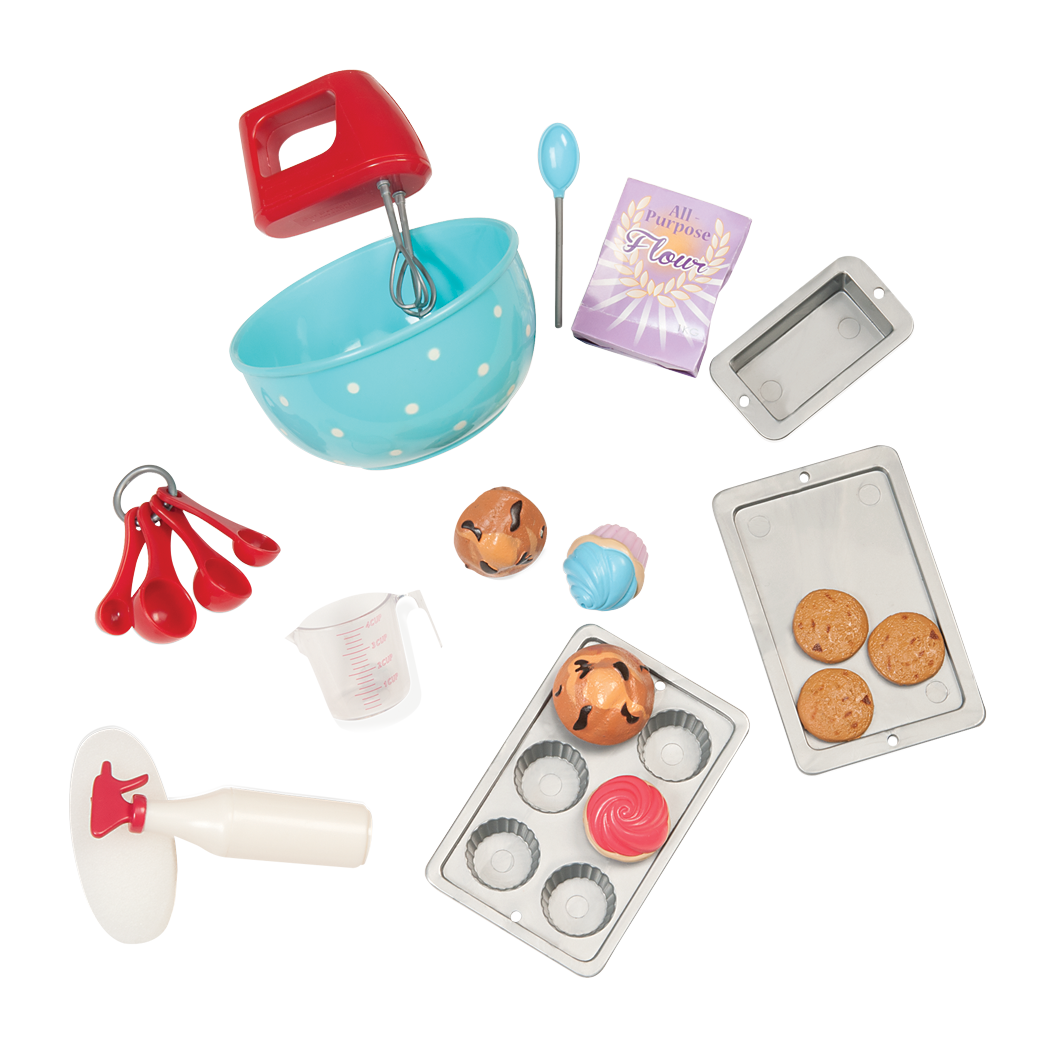[113988] Our Generation 18" Posable Cooking Doll Jenny with Gourmet Kitchen Playset & Storybook (Red) by SNEAKAR