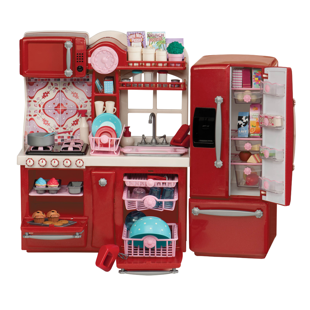 [113988] Our Generation 18" Posable Cooking Doll Jenny with Gourmet Kitchen Playset & Storybook (Red) by SNEAKAR