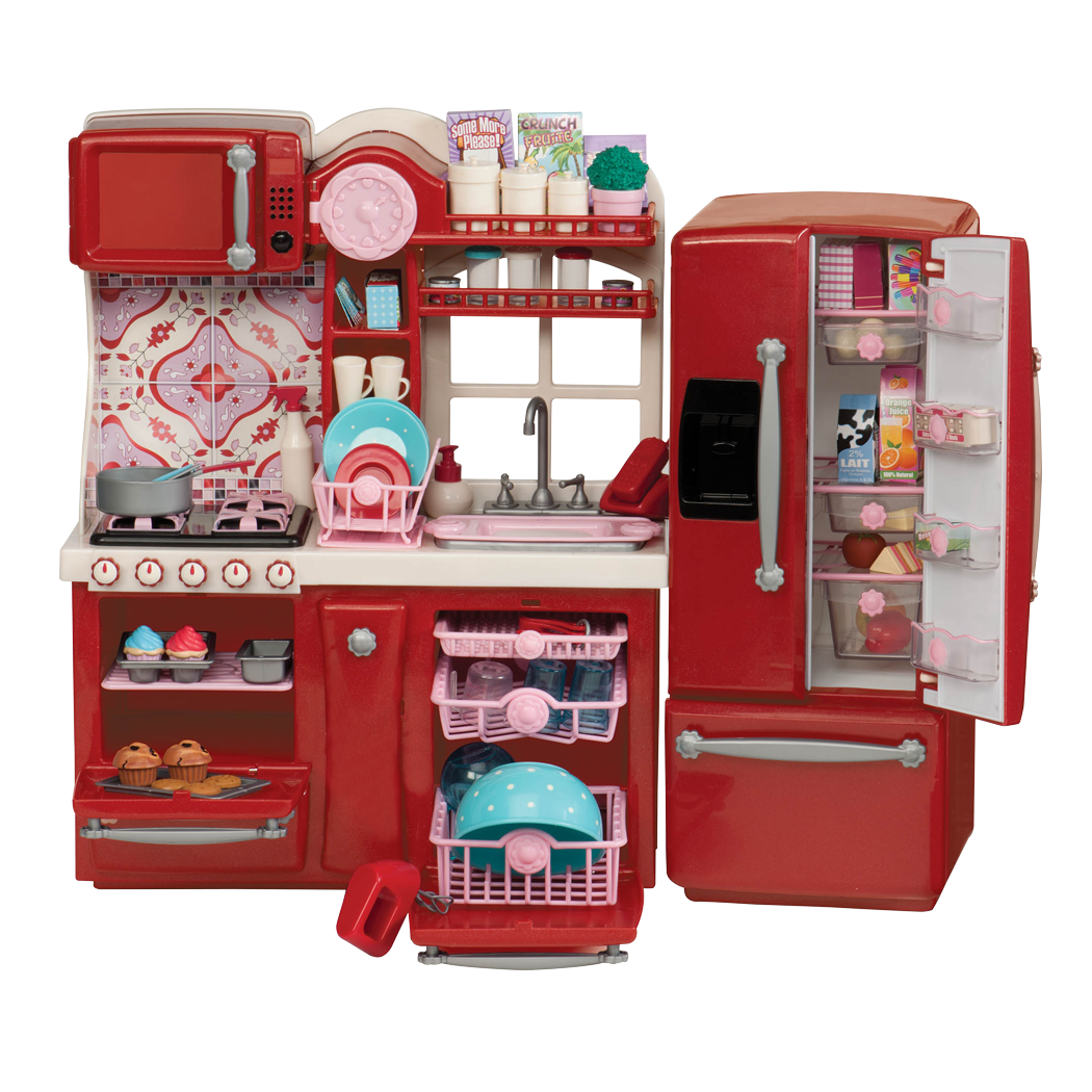 [113988] Our Generation 18" Posable Cooking Doll Jenny with Gourmet Kitchen Playset & Storybook (Red) by SNEAKAR