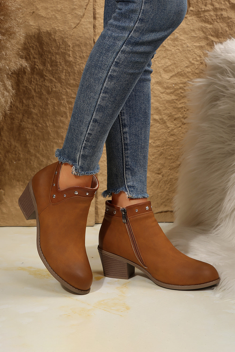 Melody Studded Ankle Boots by Threaded Pear