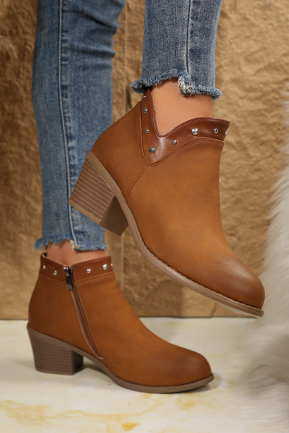 Melody Studded Ankle Boots by Threaded Pear