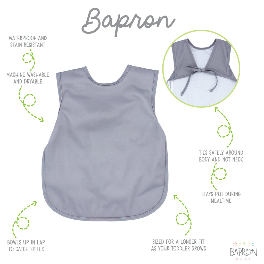 Solid Slate Minimalist Bapron by BapronBaby