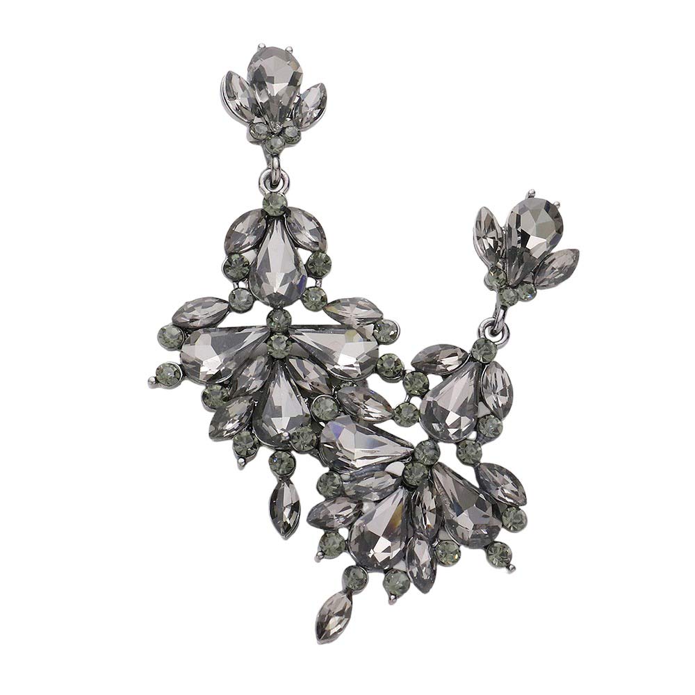 Black Diamond Glass Crystal Statement Earrings, These gorgeous Crystal pieces will show your class in any special occasion. The elegance of these crystal evening earrings goes unmatched. Perfect jewelry to enhance your look. Awesome gift for birthday, Anniversary, Valentine‚Äôs Day or any special occasion.