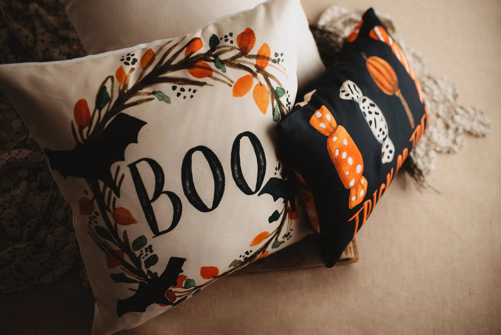 Boo Halloween Wreath Pillow Cover |  Fall decor | Farmhouse Pillows | Country Decor | Fall Throw Pillows | Cute Throw Pillows | Gift for her UniikPillows