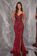 Ladivine CC498 Radiating Glamour Thigh High Slit Formal Gown