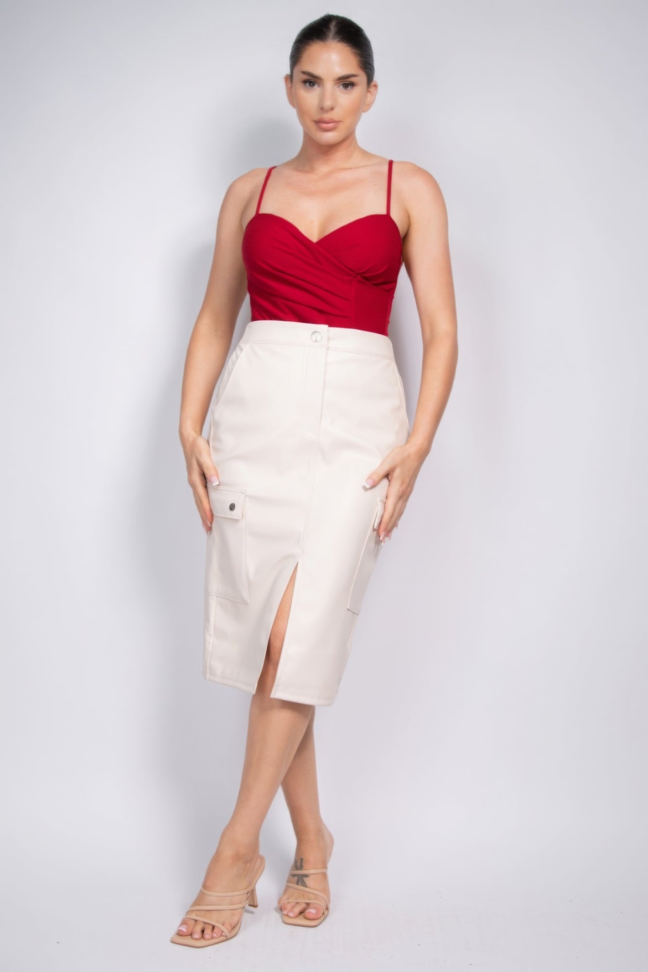 “Down To Earth” Cream Cargo Skirt by OyeraCharisma