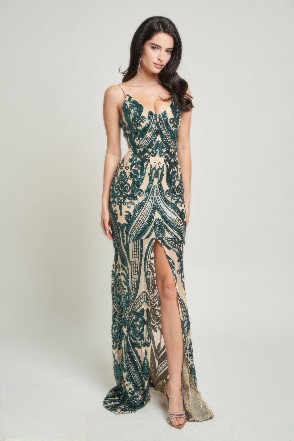 Art Deco Sequins Maxi Dress by OyeraCharisma