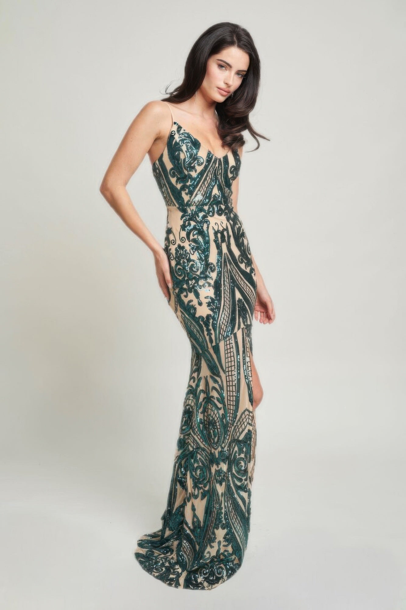 Art Deco Sequins Maxi Dress by OyeraCharisma