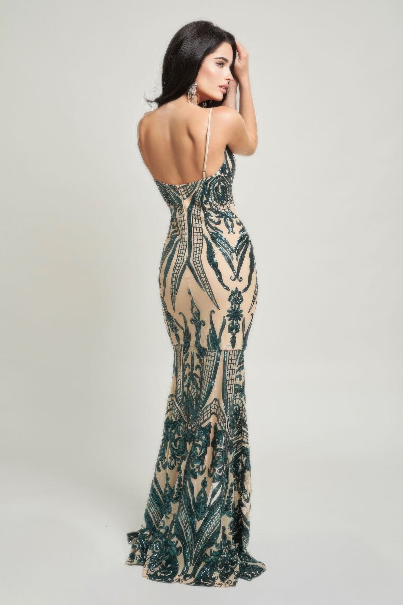 Art Deco Sequins Maxi Dress by OyeraCharisma