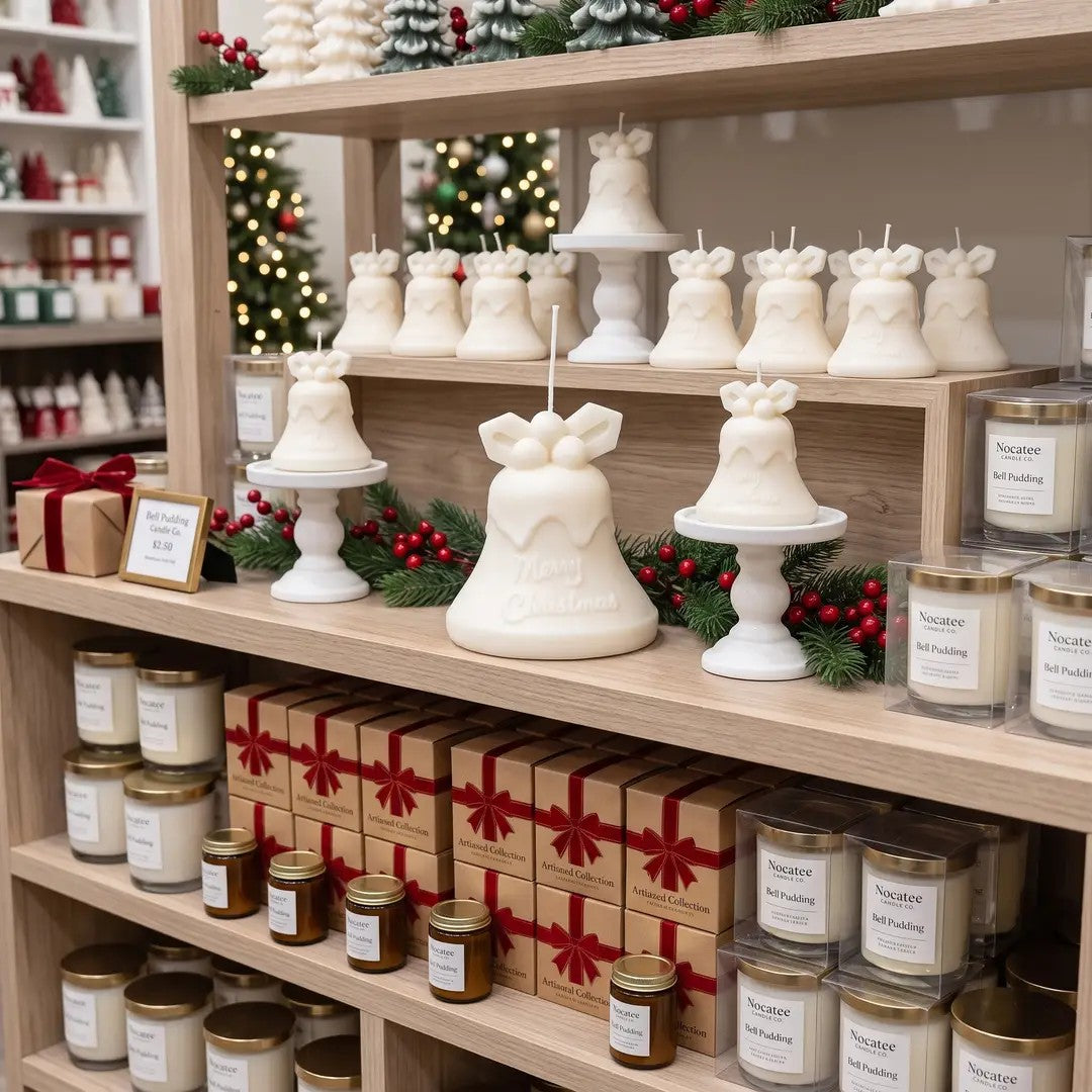 Tall Bell Christmas Candle for Elegant Holiday Décor