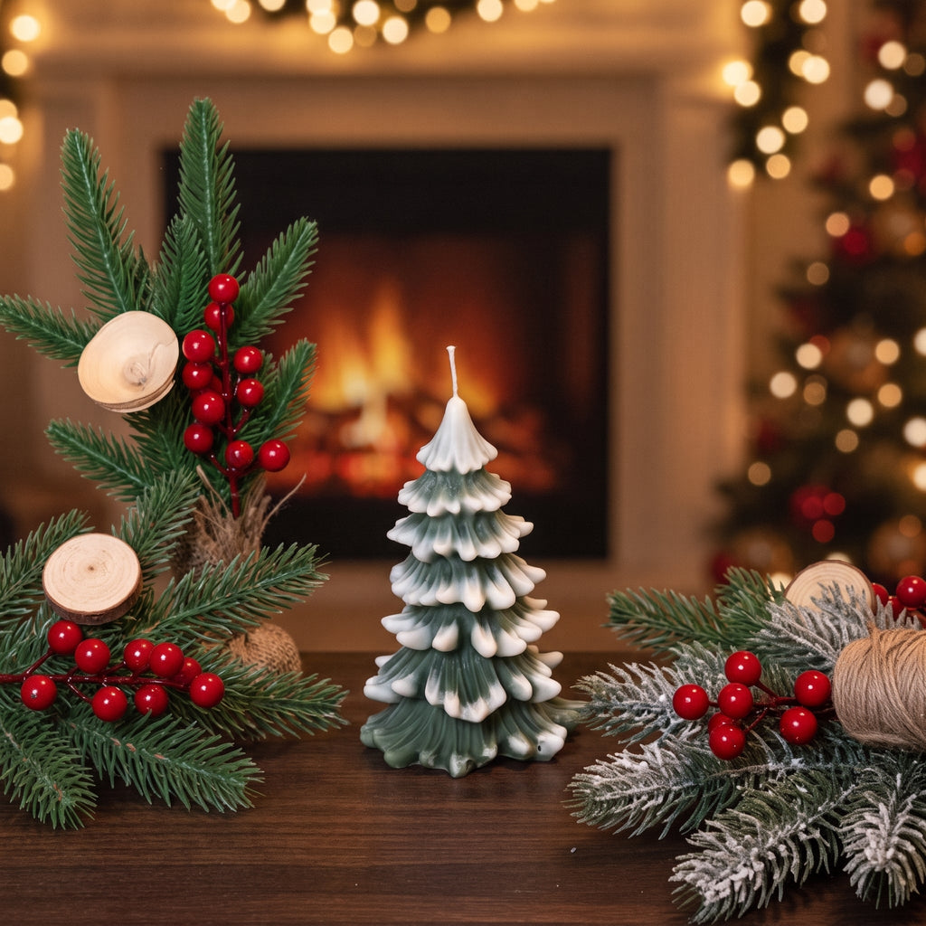 Christmas Tree Cedar Candles | Holiday Decor