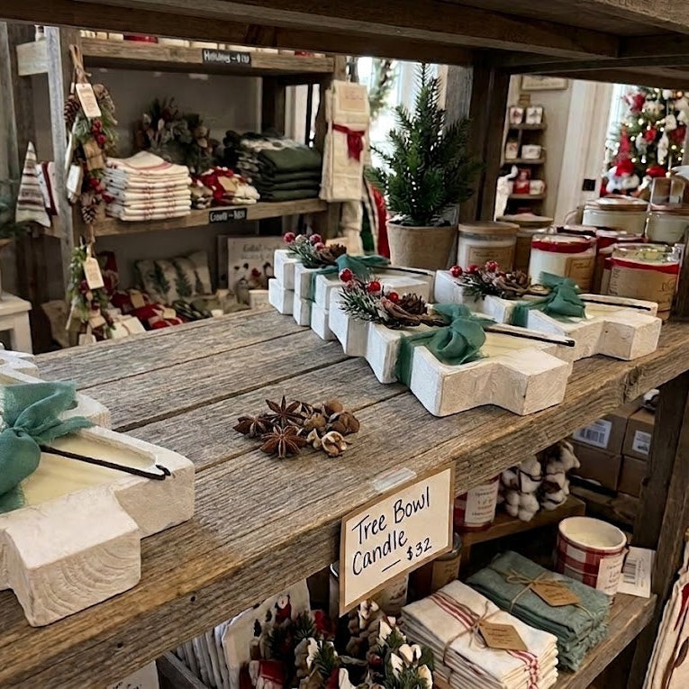 Christmas Tree Candle | Wood Bowl