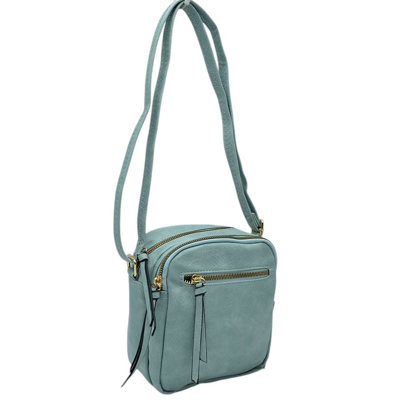 dark Blue Trendy Leather Crossbody Bag With Shoulder Strap, Be trendy and casual with this beautifully crafted crossbody bag. This premium-looking bag is made up of genuine leather, making it perfect for carrying when heading to the office or casual parties. This bag features a flexible shoulder strap and zipper closure and has spacious space to place all your stuff. Stay trendy!