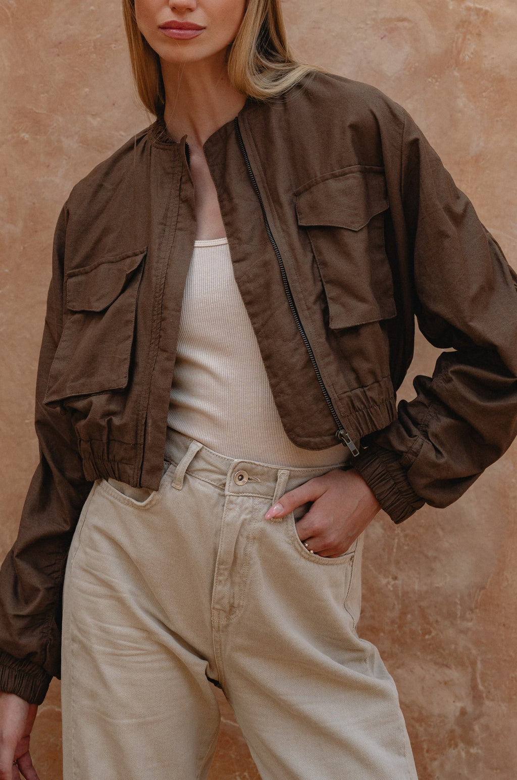 Denver Linen Bomber Jacket by Bali Lane