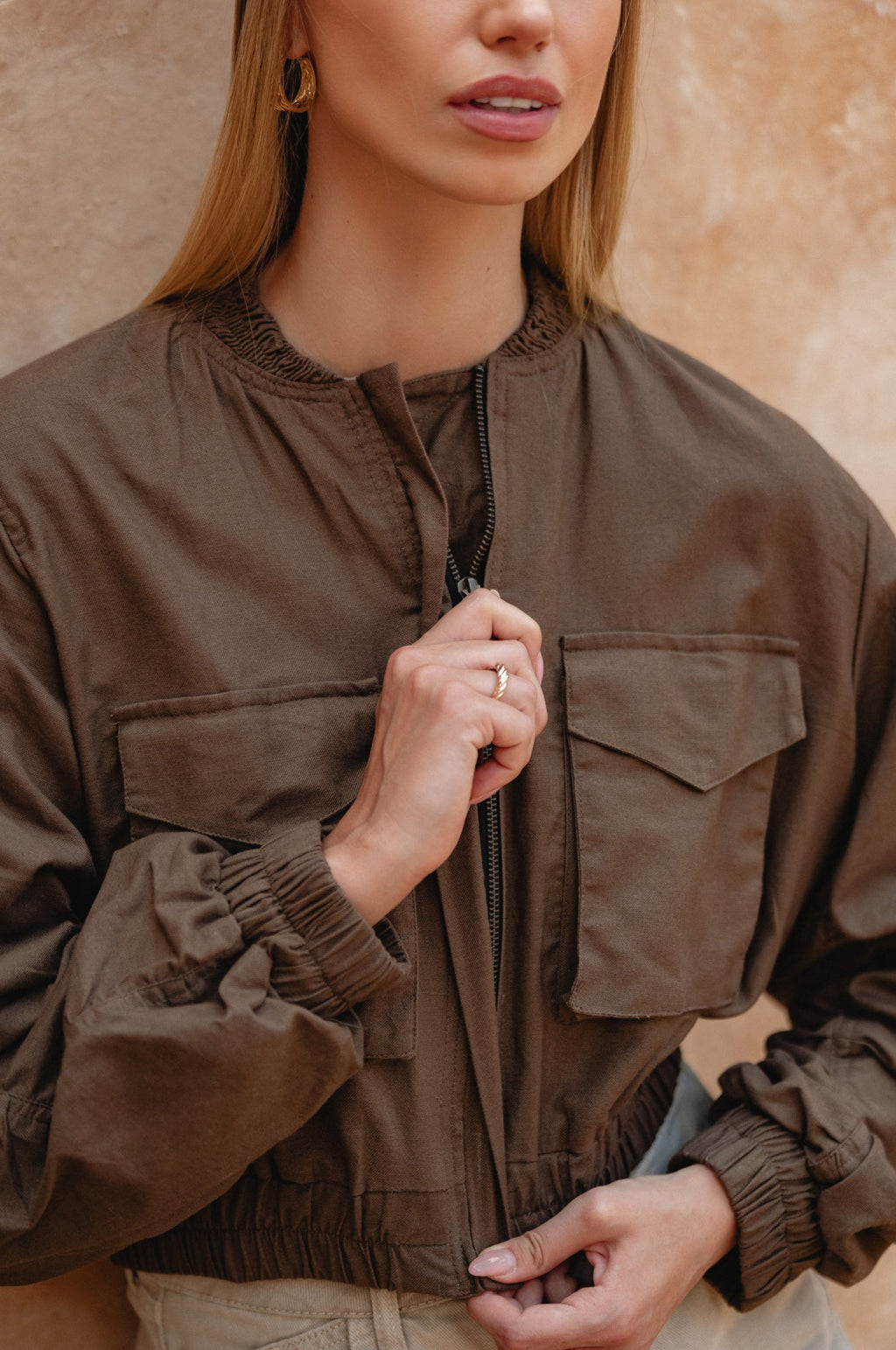 Denver Linen Bomber Jacket by Bali Lane
