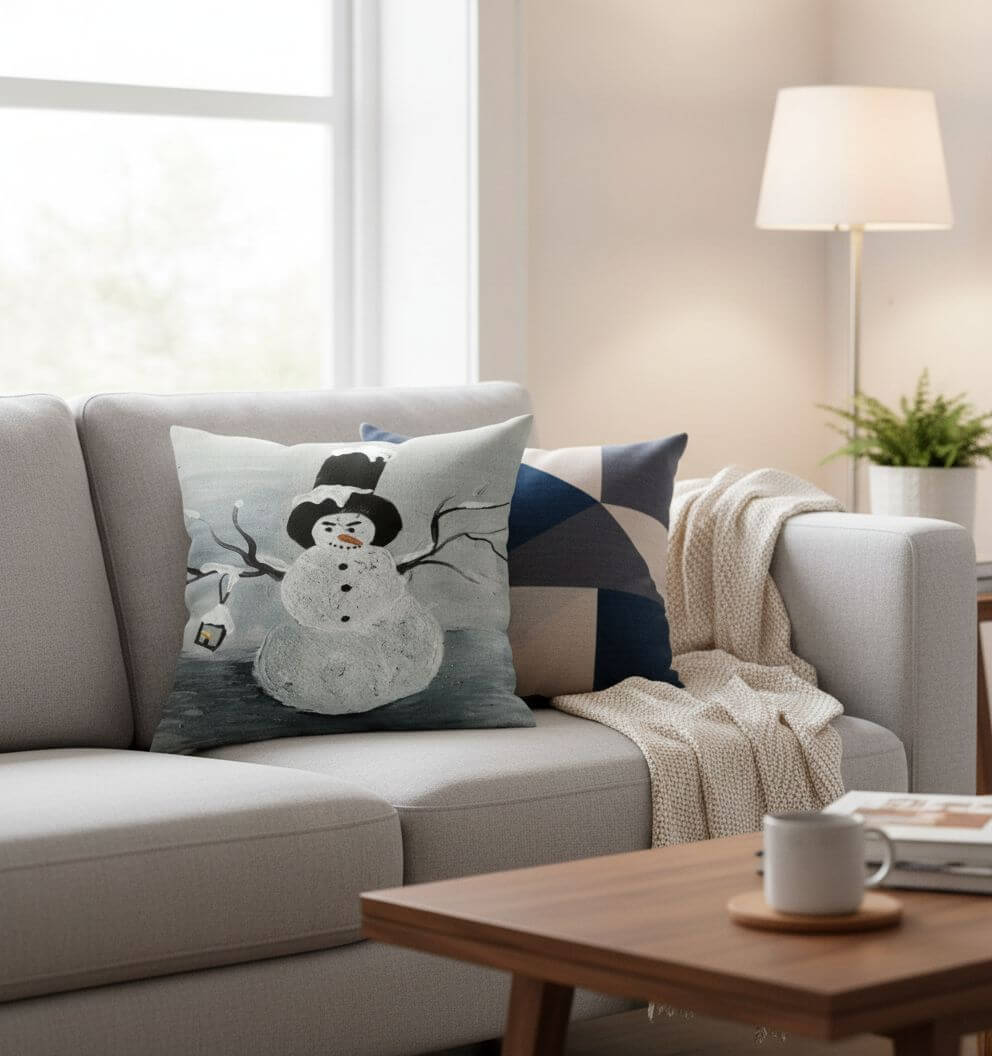 Digital Print Download of Original Acrylic Snowman Painting  by Alexa Martha