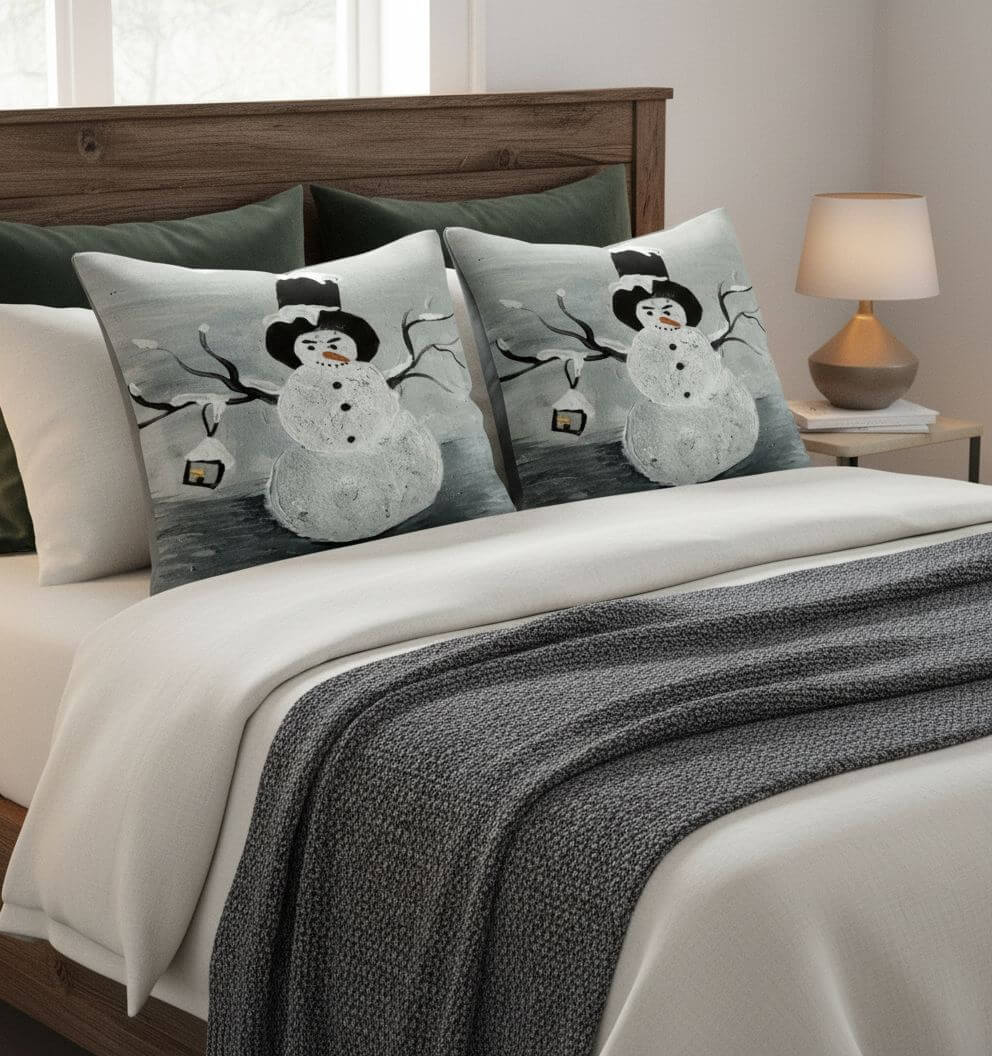 Digital Print Download of Original Acrylic Snowman Painting  by Alexa Martha