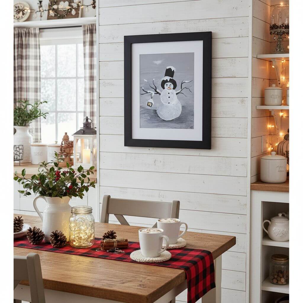 Digital Print Download of Original Acrylic Snowman Painting  by Alexa Martha
