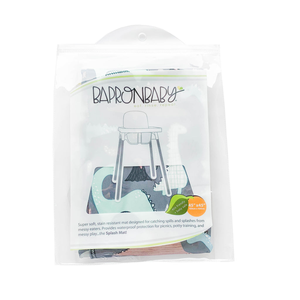 Dinosaur Drawing Splash Mat - A Waterproof Catch-All for Highchair Spills and More! by BapronBaby