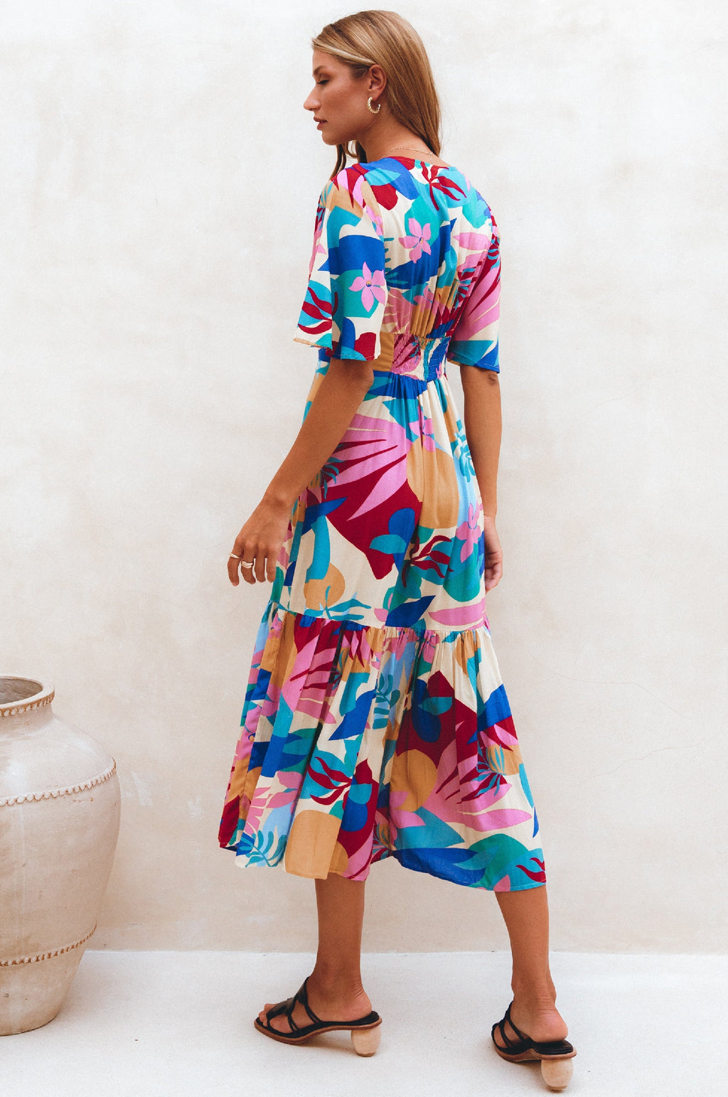 Donna Button Down Midi Dress by Bali ELF